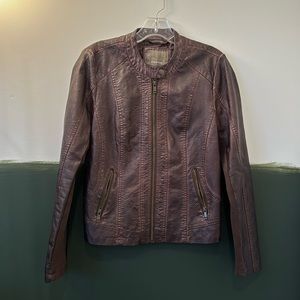 Small Maurices brown “leather” jacket like new